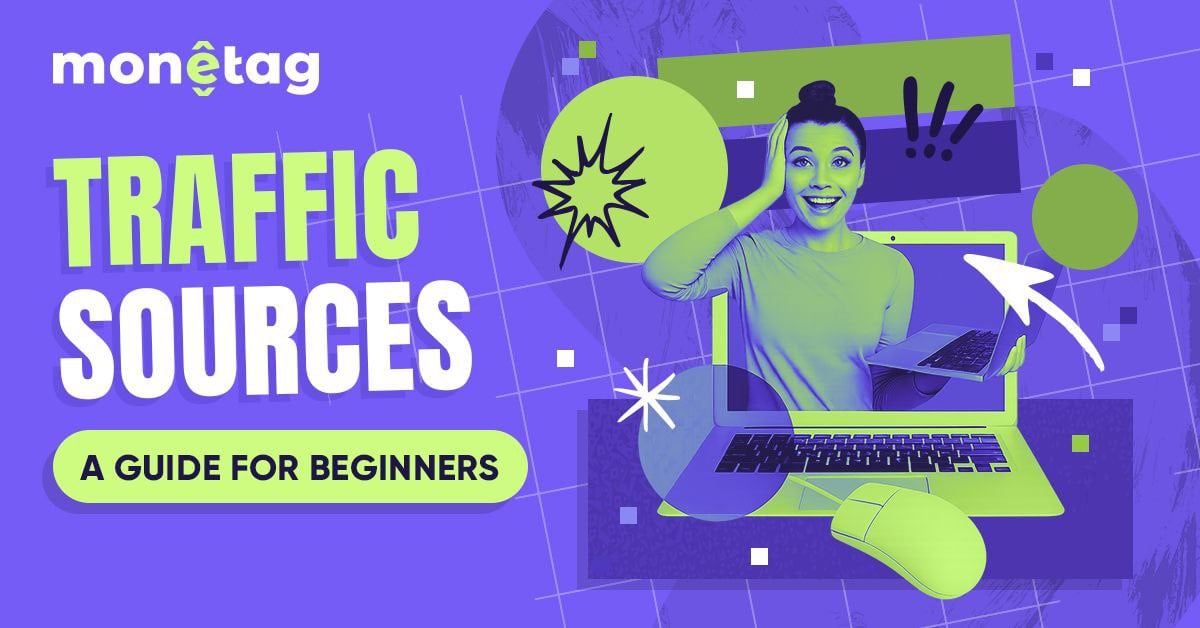 Monetag - web traffic sources showing how SEO, social media, email, and paid ads work together to boost website revenue