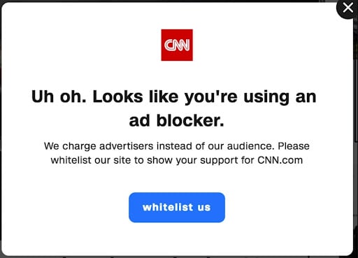 Monetag - cnn - exemplo de site com lista branca